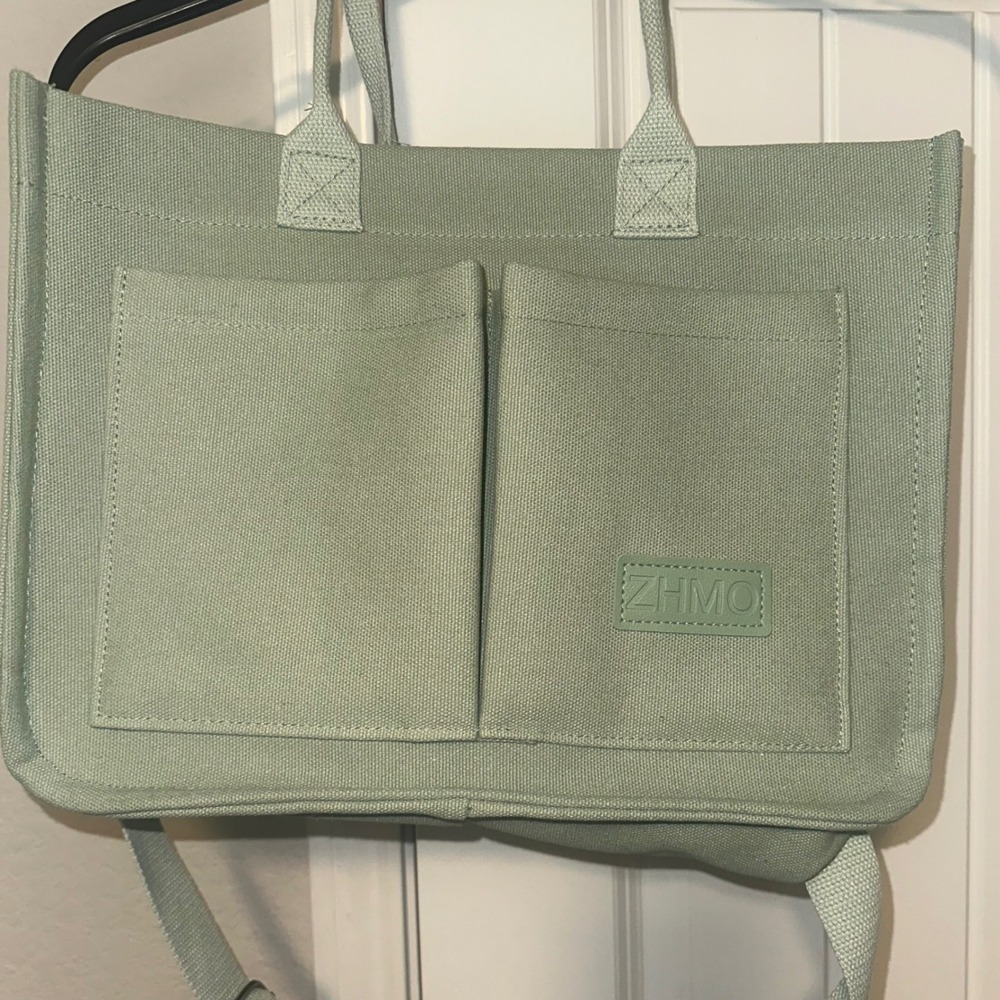 ZHMC Canvas Tote Bag Purse Travel Vacation Work Beach Office - Picture 3 of 12